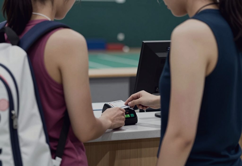 The reception counter of a sports centre