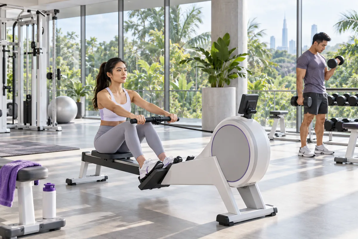 A bright, airy gym floor