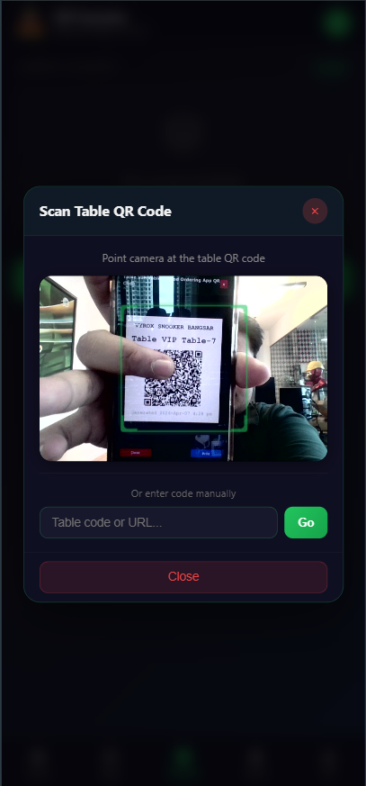 Snooker King scan-to-start — operators eliminate manual table assignments, members self-check-in with a QR scan